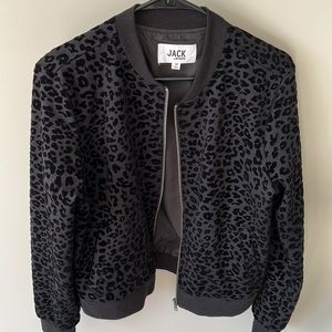 Jack by BB Dakota black animal print bomber